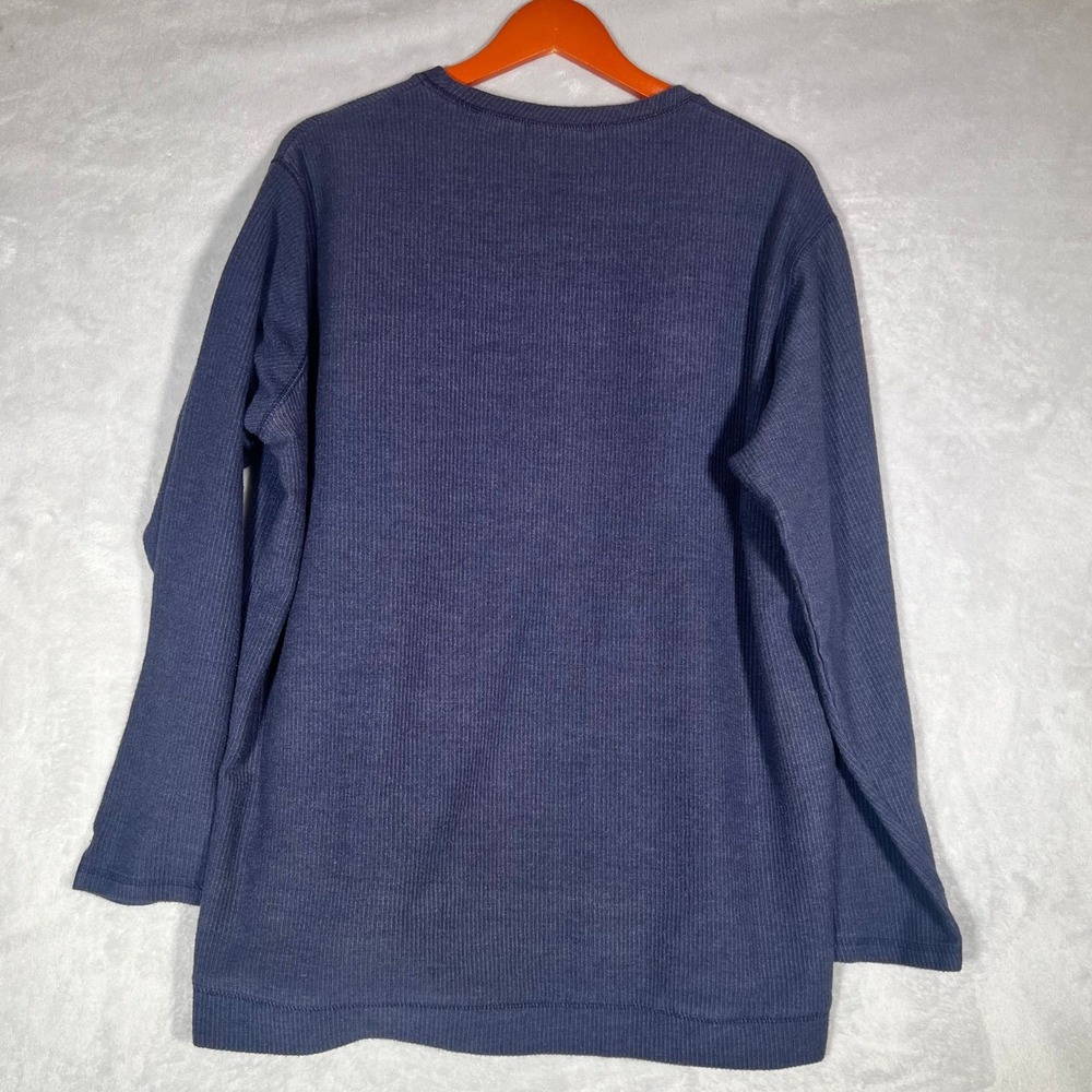 Champion NAU Lumberjacks Shirt Men 2XL Navy Blue Waffle Knit Thermal Long Sleeve - Picture 6 of 8